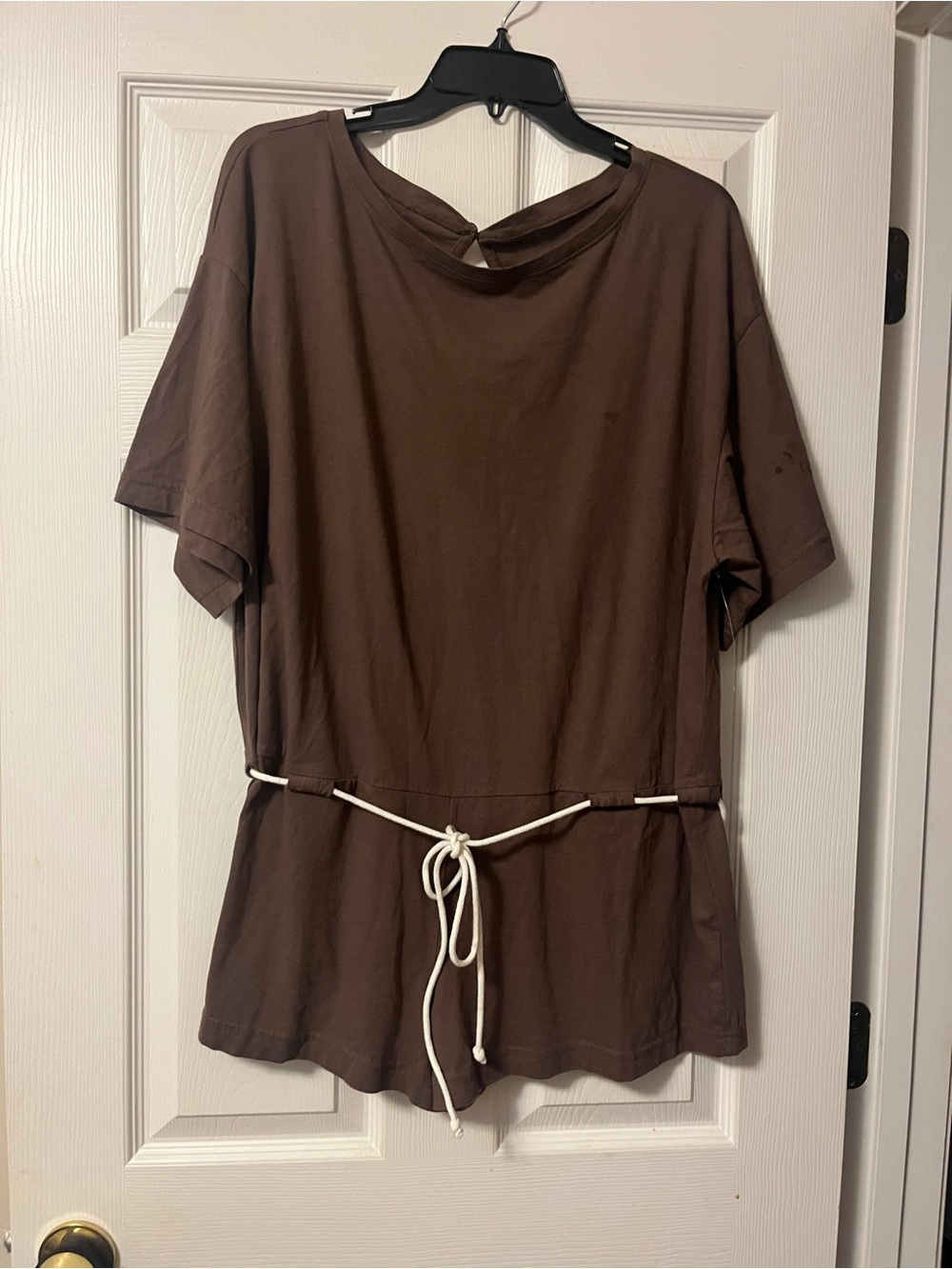 Free People/ Free-est Relaxed Fit Tee Silhouette Romper Monet Brown Size Small - Picture 5 of 8